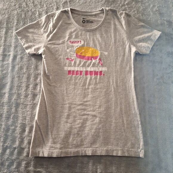 The Nike Tee Womens Crew Neck T-Shirt Short Sleeve Gray Medium Slim-Fit Cotton - Picture 1 of 6